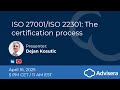 ISO 27001/ISO 22301: The certification process [live webinar]