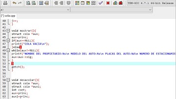 Algoritmo de cola en Dev C++ || Estacionamiento