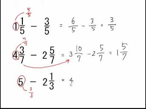 整数 と 分数 の 引き算