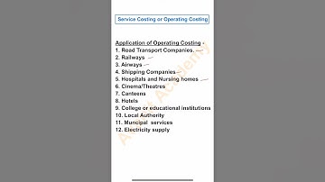 Operating Costing | Service Costing | Cost Accounting 2 #shorts #avanit academy