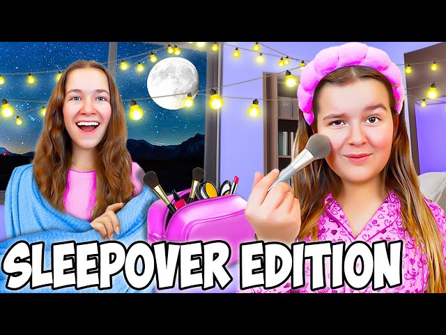 GRWM for a SLEEPOVER with my SiSTER! class=