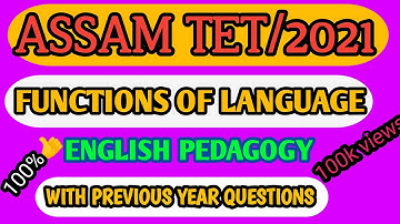 Functions Of English Language Assam Tet 2021|Elements And Functions Of Language Assam Tet 2021|