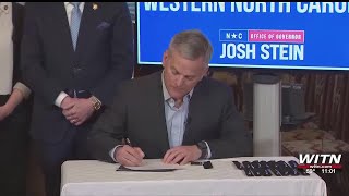 Governor Stein signs first bill into law, hurricane relief
