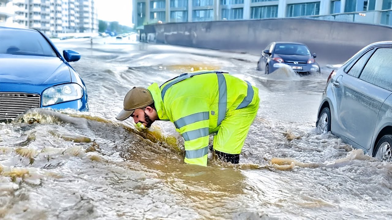 Draining the Crisis Unclogging Drains to Combat a Massive Flood - YouTube