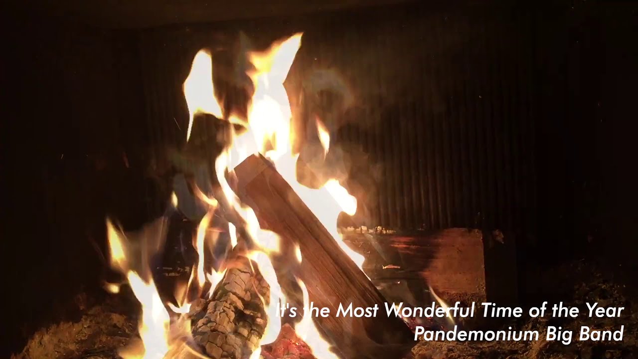 Big Band Jazz Yule log Christmas Music with Fireplace Pandemonium