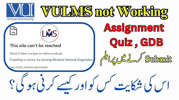 LMS not Working | Assignment , Quiz , GDB all missing | VU Complaint Method  | VU Support System