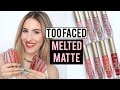 TOO FACED MELTED MATTE LIQUID LIPSTICK Review + Lip Swatches! | JamiePaigeBeauty