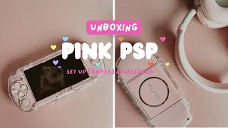 buying a pink psp 3000 in 2023 | aesthetic psp tour & unboxing | psp games & accessories