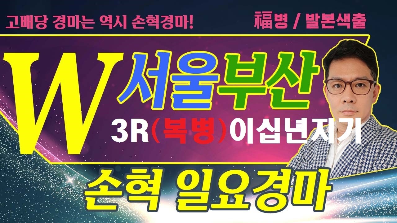 고배당 경마는 역시 손혁 경마 3/22(일)서울/부산 복병마 내용을 확인해 보세요!!
