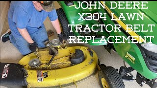 John Deere X304 42 inch Lawn Tractor Mower Deck Belt Replacement by Corporate Gone Country 6,431 views 11 months ago 12 minutes, 15 seconds