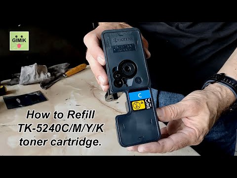 TK5240 Refill. How to clean waste toner and refill Kyocera TK-5240C/M/Y/K