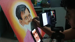 Acrylic Painting on Canvas | Portrait Drawing | Realistic Touch with Acrylic Colour | Step By Step