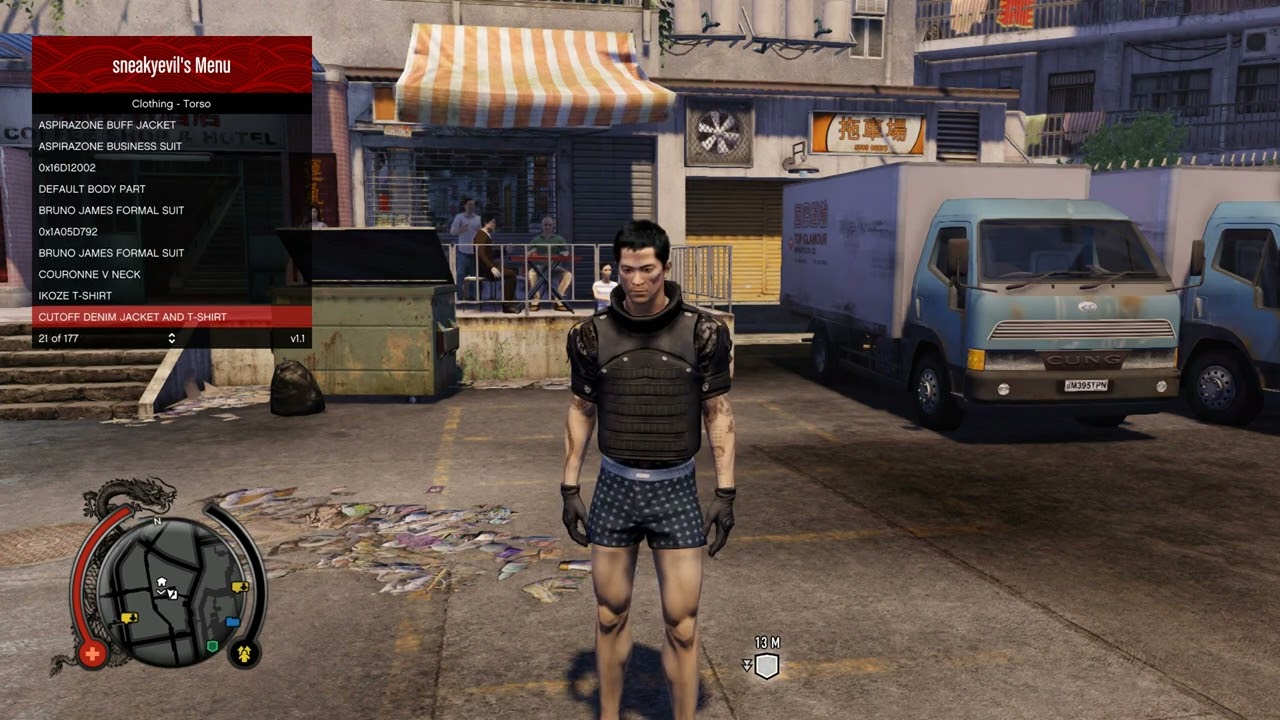 Sleeping Dogs - Mod Menu Clothing Showcase 