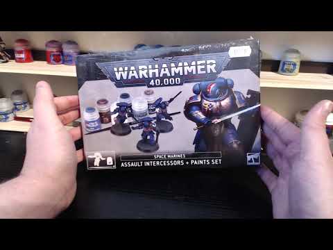 Unboxing & Review of Warhammer 40,000 Start Painting Space Marines Assault  Intercessors + Paints Set 