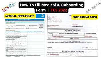 How to fill TCS onboarding form 2022 | how to make TCS Medical Certificate 2022