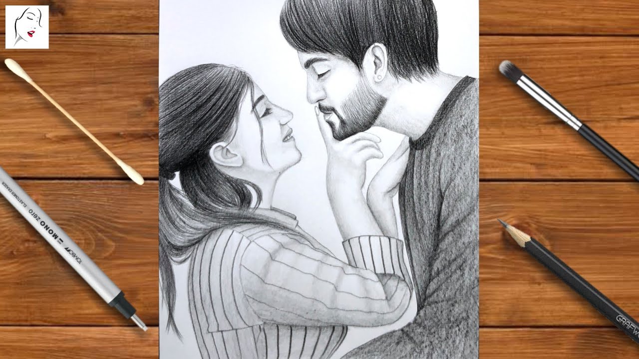 How To Draw A Romantic Girl And Boy Step By Step Cute Couple Drawing Easy Pencil Sketch Drawing Youtube