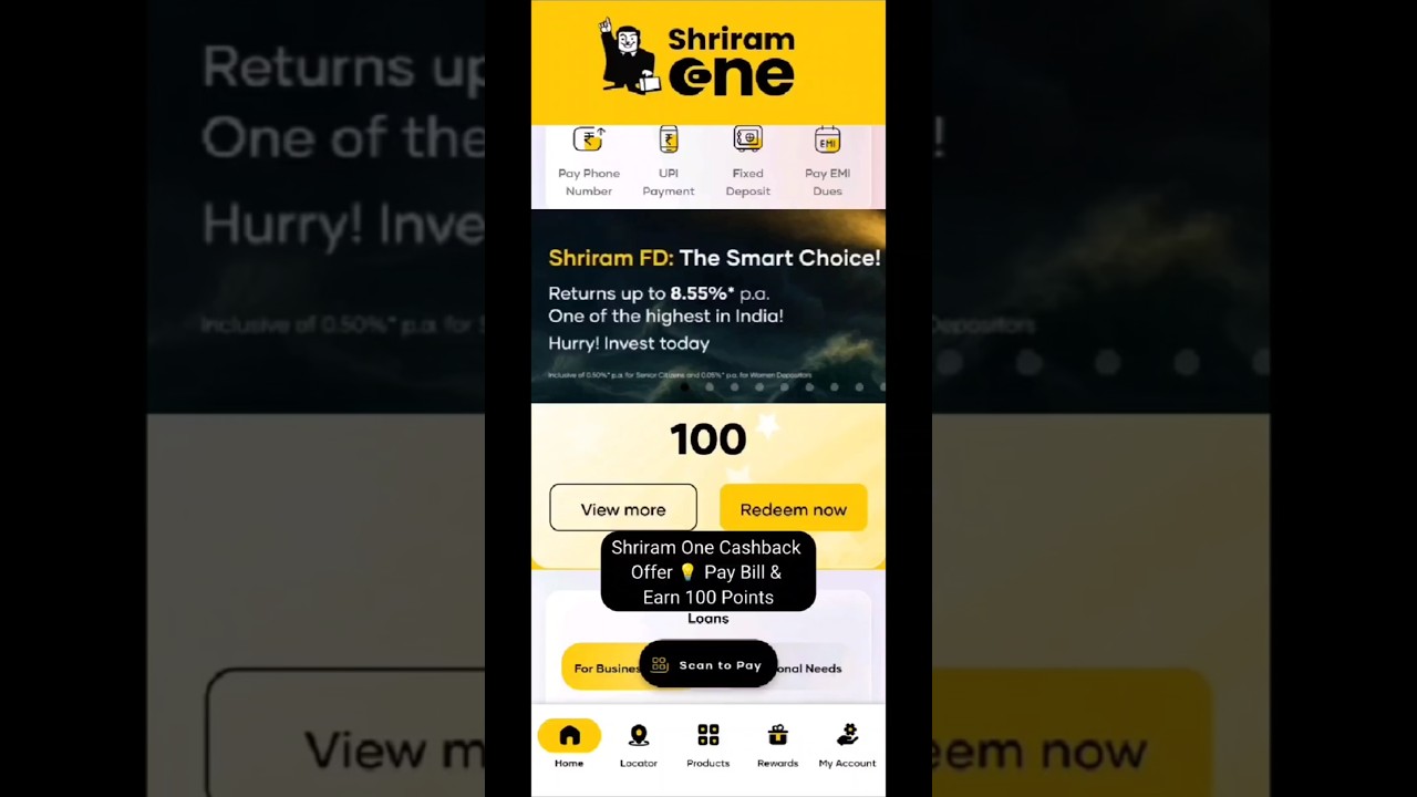 Shriram One Cashback Offer 💡 Pay Bill & Earn 100 Points|| 