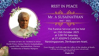 Download Lagu 🔴🅻🅸🆅🅴 Funeral Holy Mass of Mr. A SUSAINATHAN @3PM | ST JOSEPH CHURCH, DEVIKAPURAM, ARANI 25/10/2025 MP3 Download Lagu 🔴🅻🅸🆅🅴 Funeral Holy Mass of Mr. A SUSAINATHAN @3PM | ST JOSEPH CHURCH, DEVIKAPURAM, ARANI 25/10/2025 MP3
