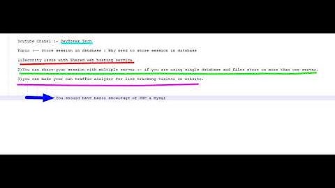 How We can store session in database part 1 and web traffic analyzer project part 1