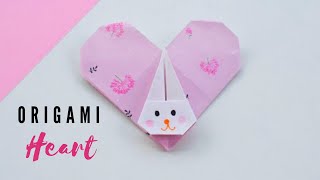 Cute Bunny Heart Origami | Bunny Heart | Easy valentines crafts | #valentinesday