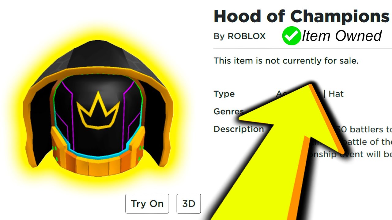 How To Unlock Hood Of Champions Game Badge Tutorial Rb Battles Youtube - hood hat roblox