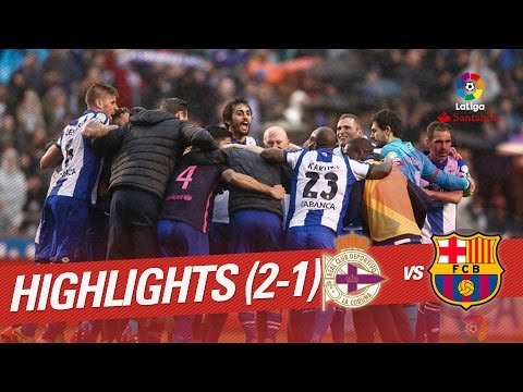 Resumen de Deportivo de la Coruña vs FC Barcelona (2-1)