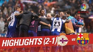 Resumen de Deportivo de la Coruña vs FC Barcelona (2-1)