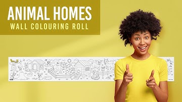 Animal Homes Reusable Wall Colouring Roll - Inkmeo - 6 Inch