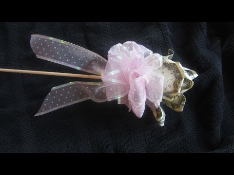 flower dollar pot bill origami Origami  Dollar Money bills Art a with   $2  Bill in Flower Pot Made