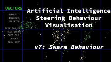 AI Steering Behaviour Visualisation v7: Swarm Behaviour