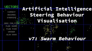 AI Steering Behaviour Visualisation v7: Swarm Behaviour
