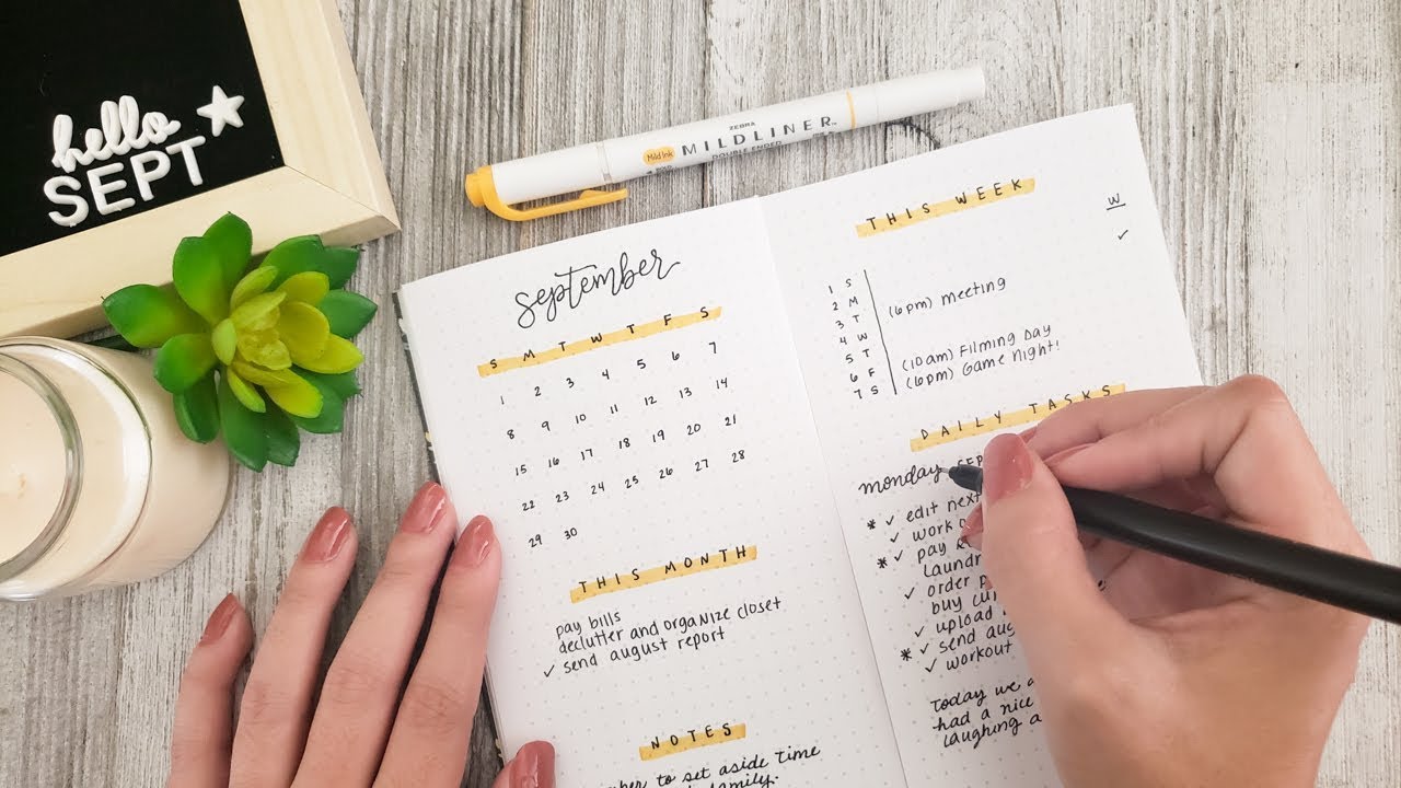 Planning In My Mini BuJo September 2019 Minimalist Bullet Journal