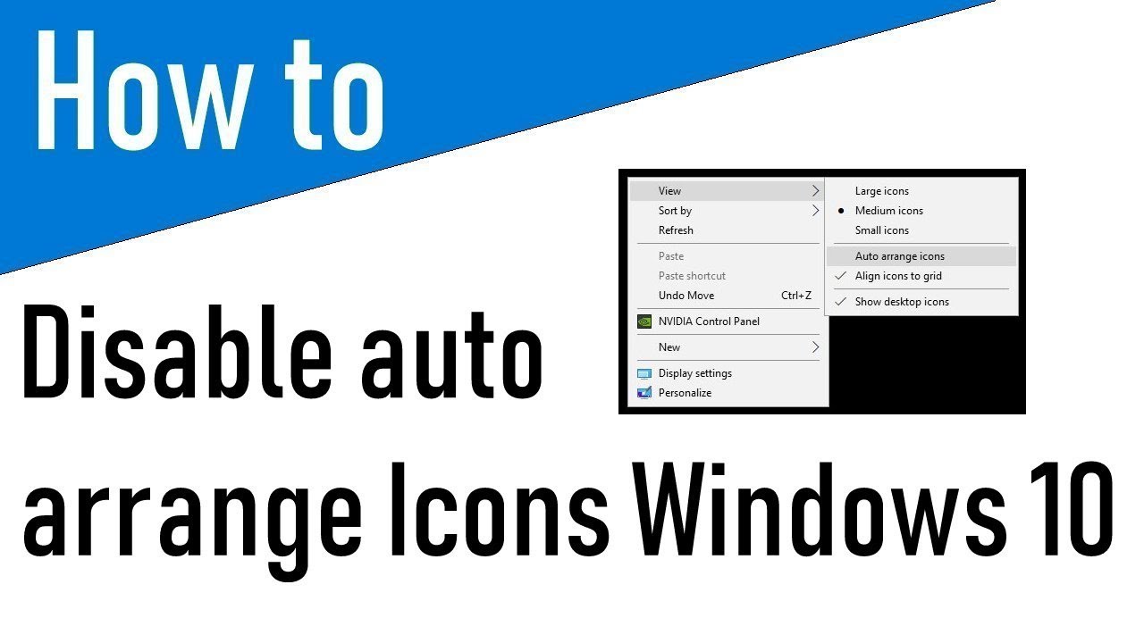Disable Auto Arrange Icons YouTube