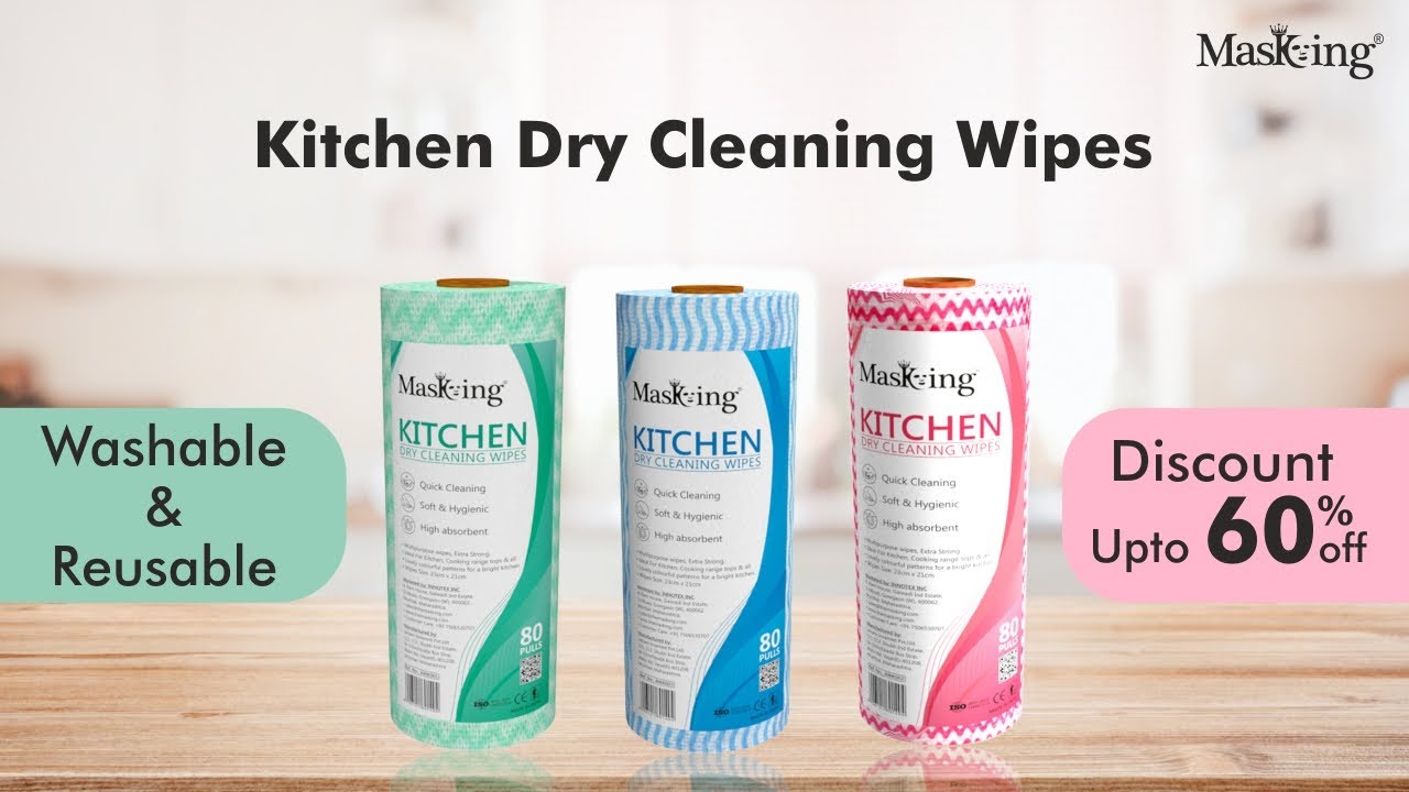 Kitchen Cleaning Dry Wipes  Reusable & Washable Kitchen Towels