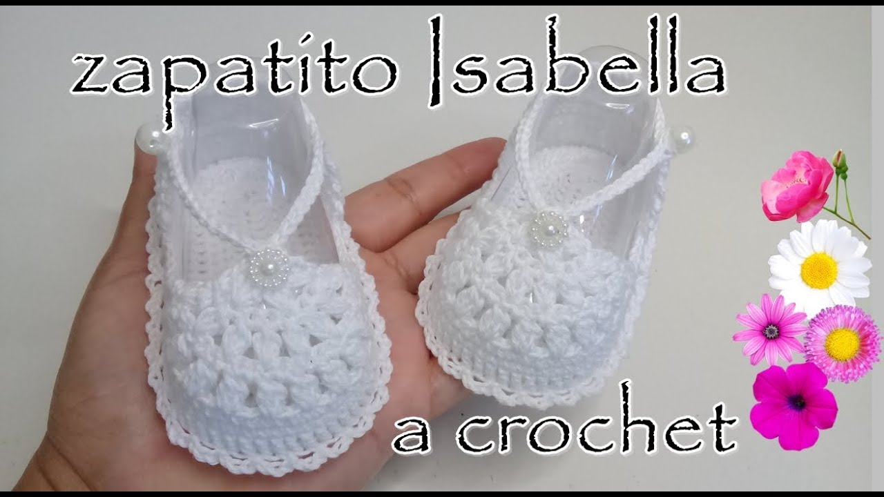lb acento Pavimentación Zapatitos tejidos para bebé a crochet -Modelo isabella-0 a 3 meses - YouTube