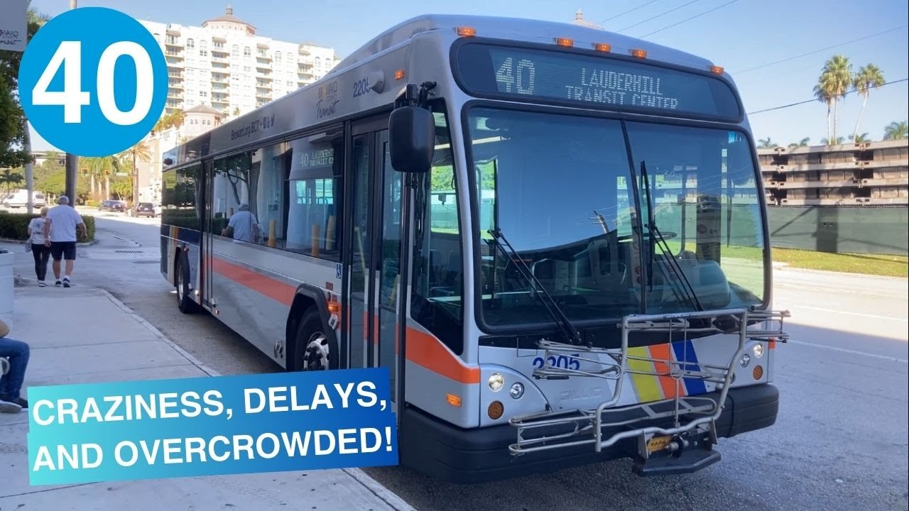 Riding Broward County Transit Bus 40, The Galleria at Fort Lauderdale to Lauderhill Transit Center