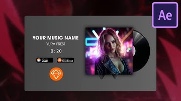 Sóng Nhạc After effect avee Player đĩa quay DJ hình chữ nhật cực đẹp - Template After Effect
