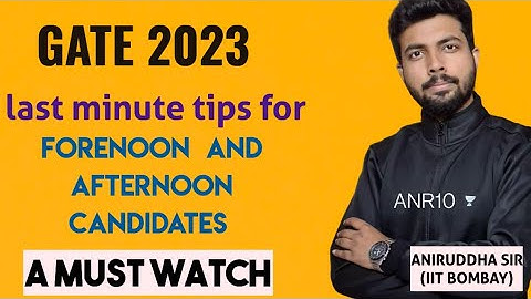 GATE 2023 : Last Minute Tips for The Exam !! #gate2023 #aniruddhasir #iitkanpur #iit #youtube #civil