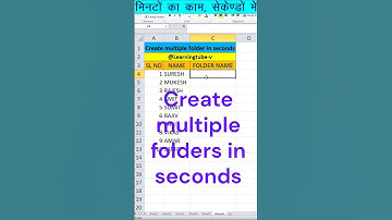 Create multiple folder in excel... #excel #exceltips #excelformula #exceltricks #excelfunction