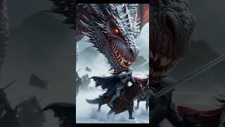 Colossal Dragon vs Lone Warrior 🐉⚔️ | Epic Beach Standoff at Sunset EpicFantasy #Cinematic #Shorts