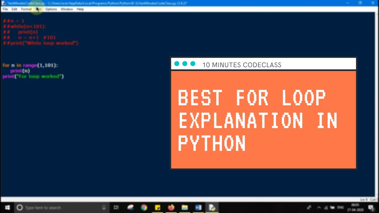 FOR LOOP Explanation in Python | Full Python Beginner Course - YouTube