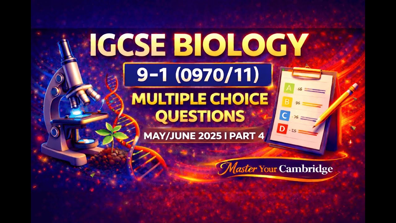 IGCSE Biology 9–1 (0970/11) | Multiple Choice Questions | May/June 2025 ...
