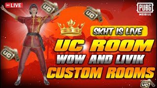 WOW CUSTOM ROOMS 🔴ID REACTIONS AND CLASSIC GAMEPLAY CHANNEL RAID😱 SKHT IS LIVE #pubgmobile