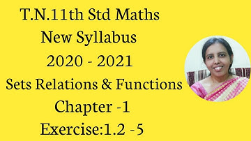 T.N. 11th  maths  Exercise:1.2  Sum - 5 | Sets Relations & Functions | Chapter -1.