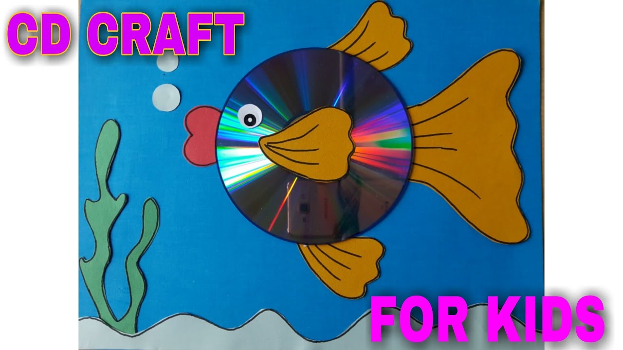 How to make CD fish craft, Easy fish craft, CD craft for Kids