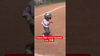 He got a hit and turned into a dinosaur 🦖 ⚾️😂 #shorts