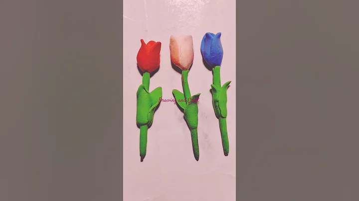 Mini clay tulip Flowers😍 #shorts #clayshorts #clayart#art