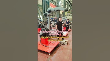Synchronized operation of spraying robot #programming #free #painting #Robot #automatic #factory