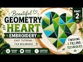 Geometry Heart Embroidery Tutorial 🪡 | Easy Filling & Finishing Techniques | Part 2 #shorts