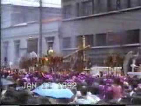 1992 Semana Santa Guatemala Domingo de Ramos Incendio en el anda de Jesus